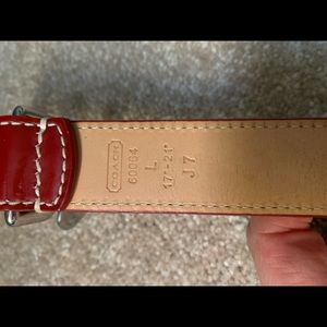 Coach Red Large Dog Collar